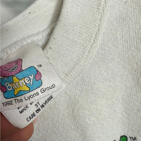 Vintage 1992 Barney Sweater Original Barney Tag Size 3T (IMO) Fits 18-24 Month - Picture 2 of 2